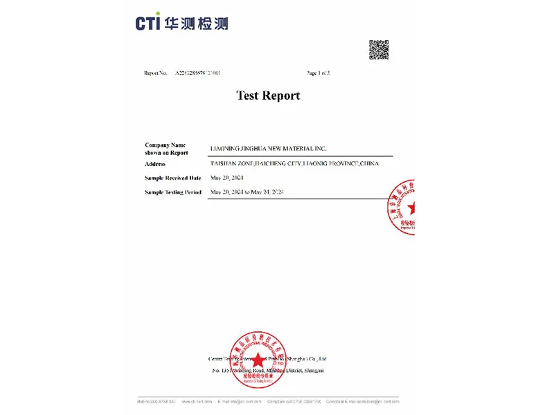 Rapport de Test pour l’Absence d’Amiante